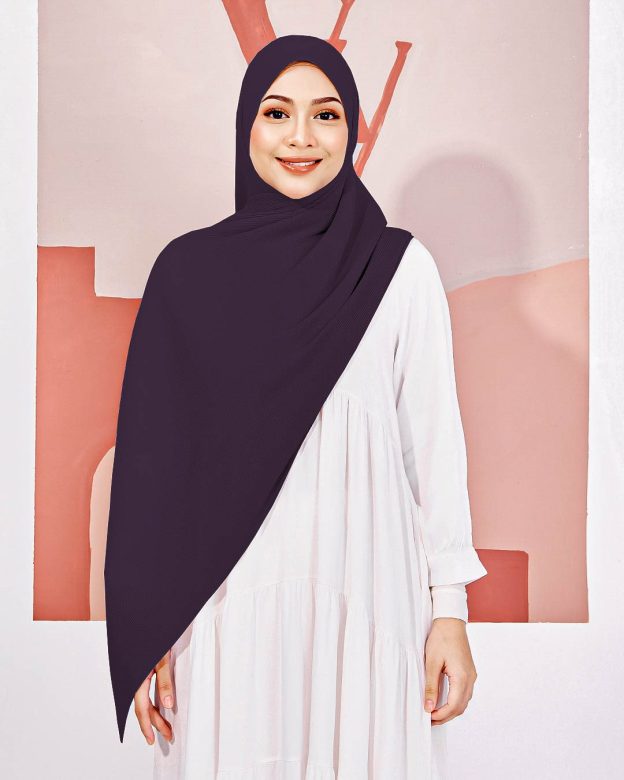 Wide Shawl Pleated Valerie Valily X MCC - Egg Plant