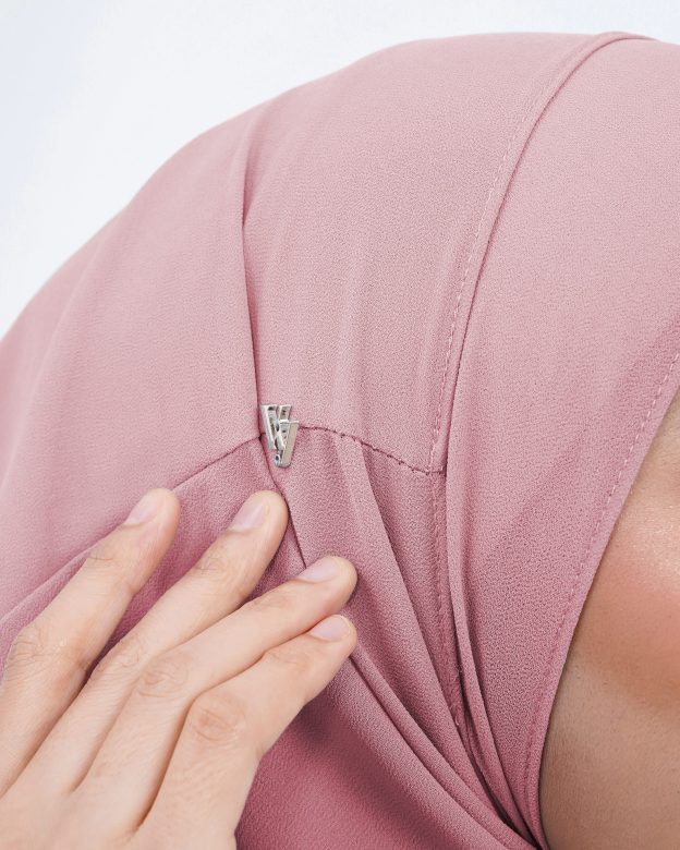 Tudung Instant Sarung Chiffon Velina XL Valily X MCC – Pink Daisy