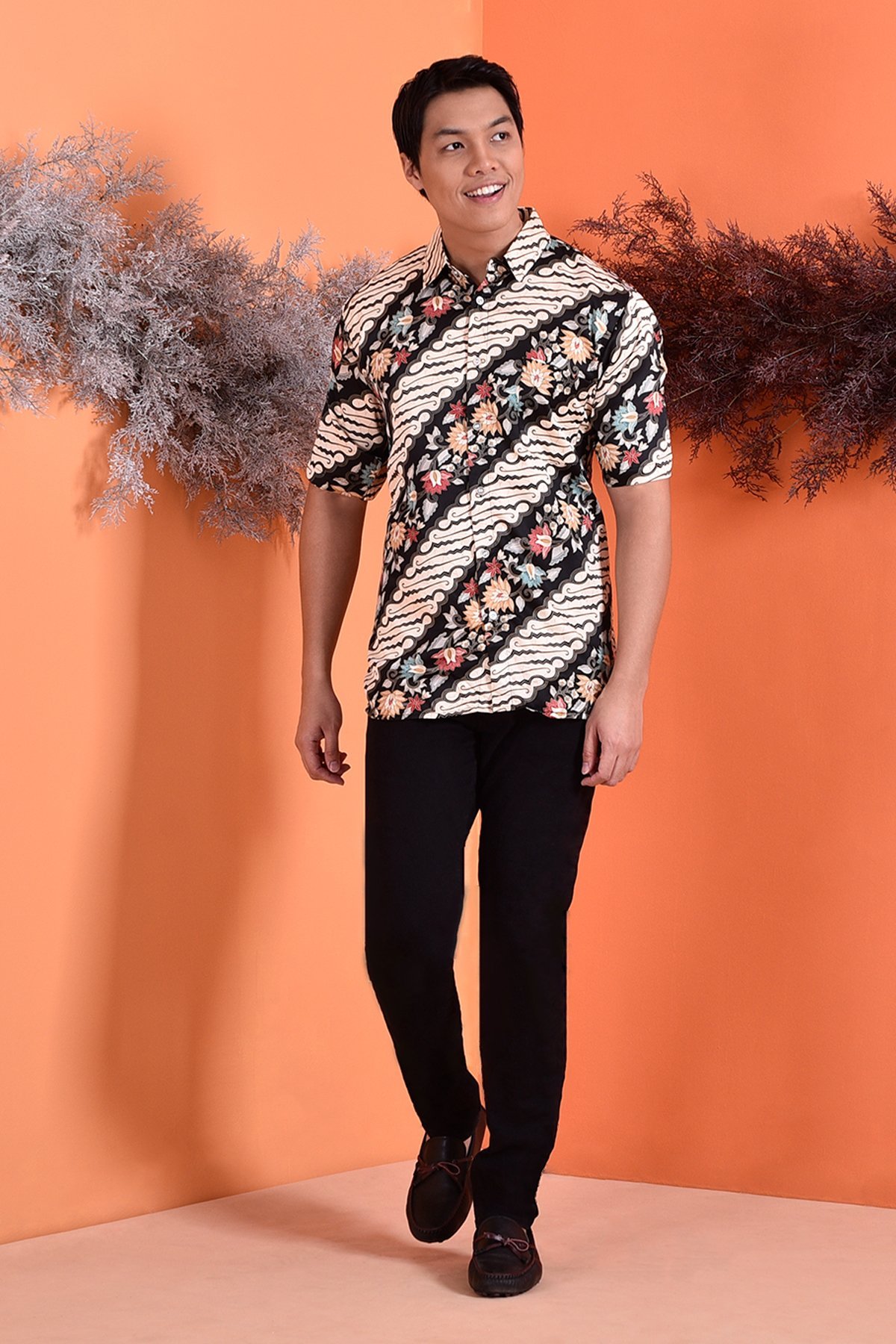Baju Kemeja Batik Aramis - Black