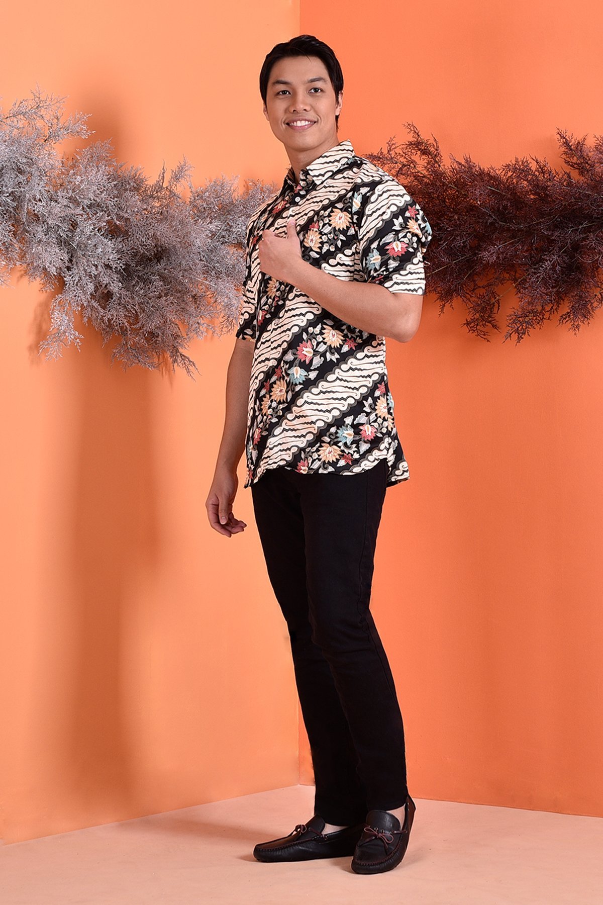 Baju Kemeja Batik Aramis - Black