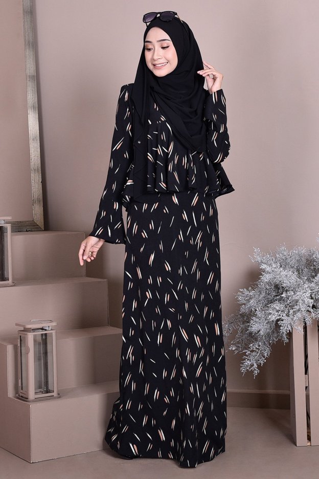 Abaya Alifa Sprinkle - Coal Black