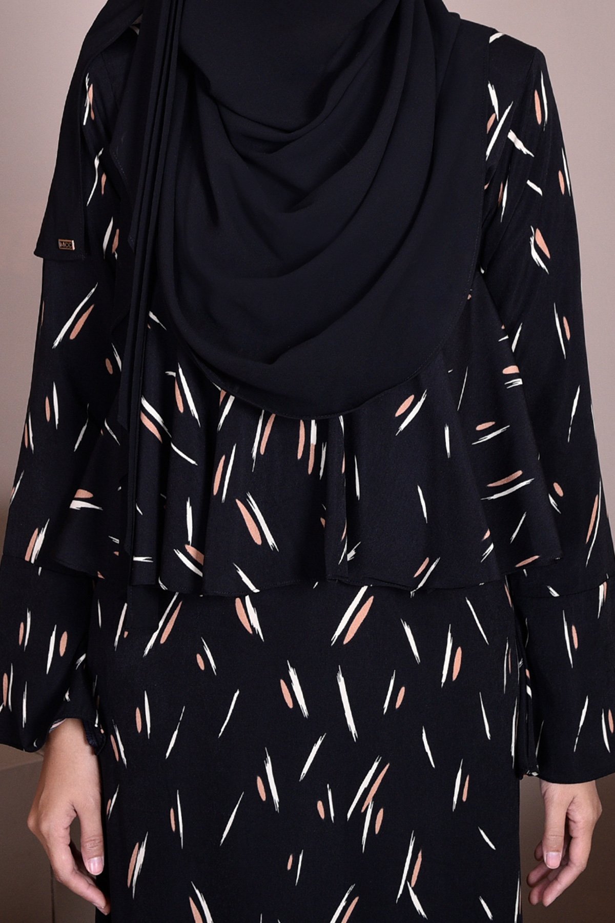 Abaya Alifa Sprinkle - Coal Black