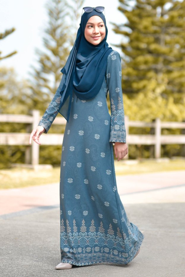 Abaya Songket Amelia - Grey