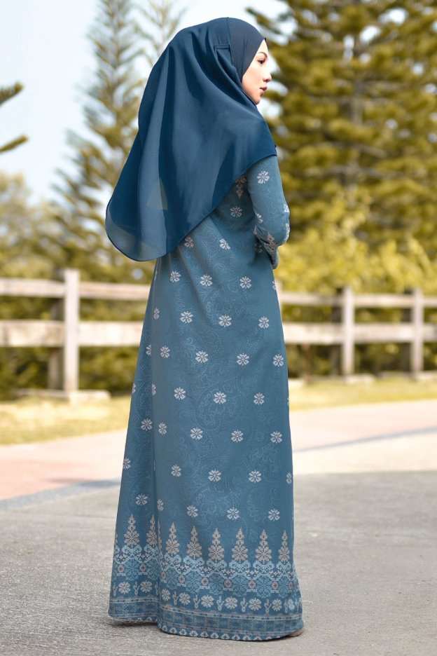 Abaya Songket Amelia - Grey
