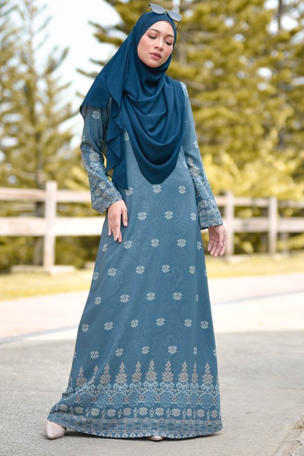 Abaya Songket Amelia - Grey