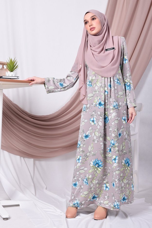 Abaya Pleated Amina - Grey