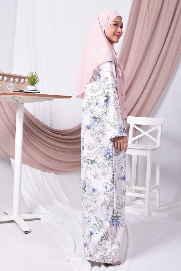 Abaya Pleated Amina - Pink