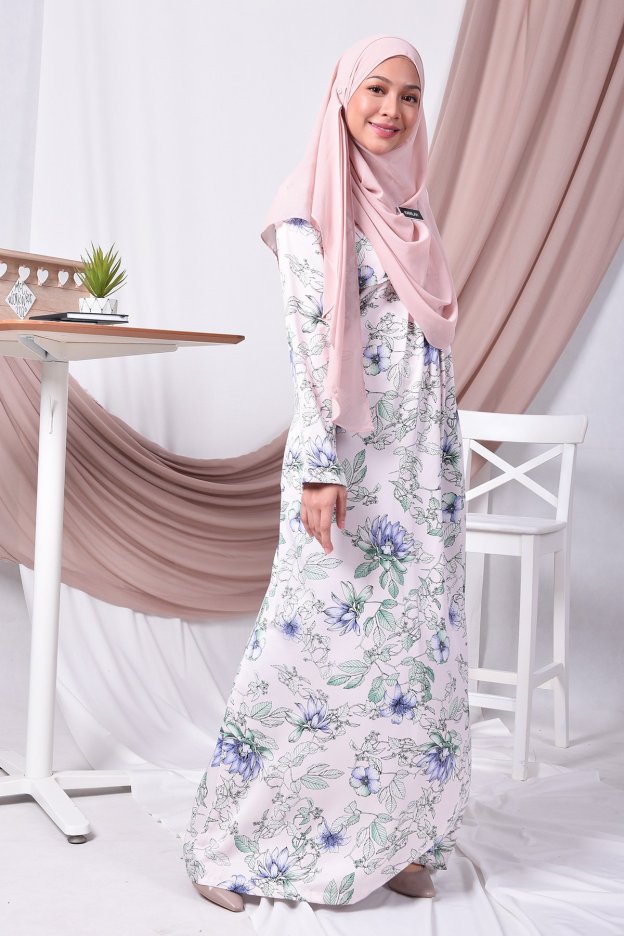 Abaya Pleated Amina - Pink