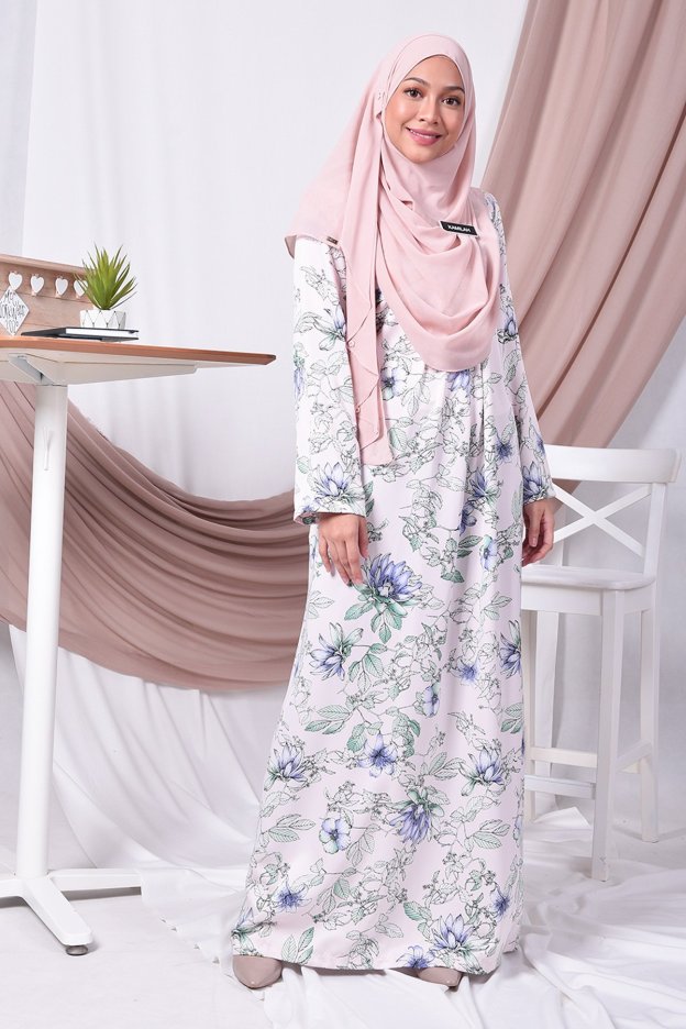Abaya Pleated Amina - Pink