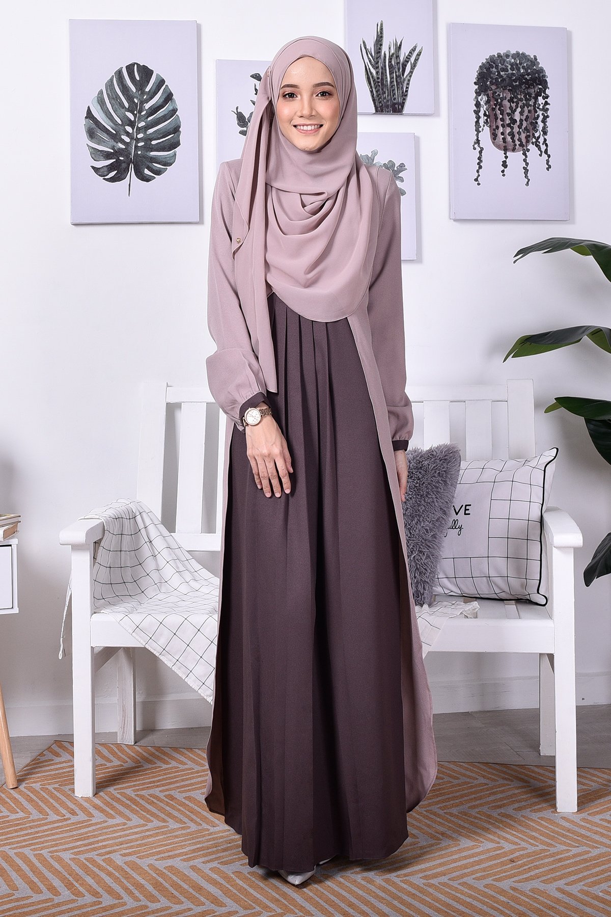 Abaya Cardi Clara - Brown Choco