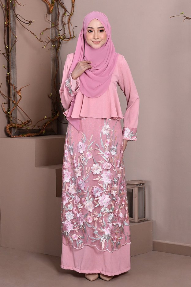 Abaya Lace Ayna - Milky Rose