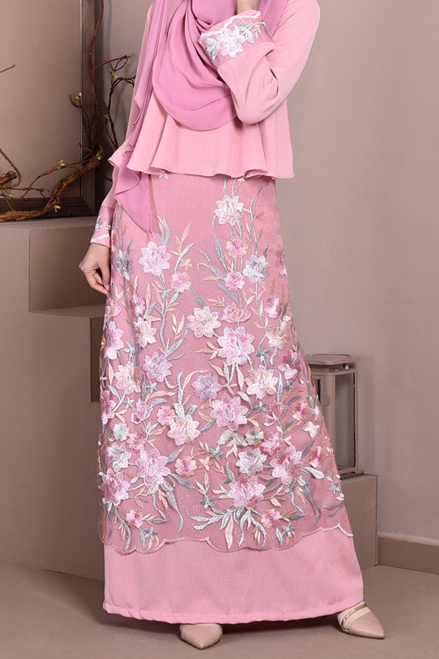 Abaya Lace Ayna - Milky Rose