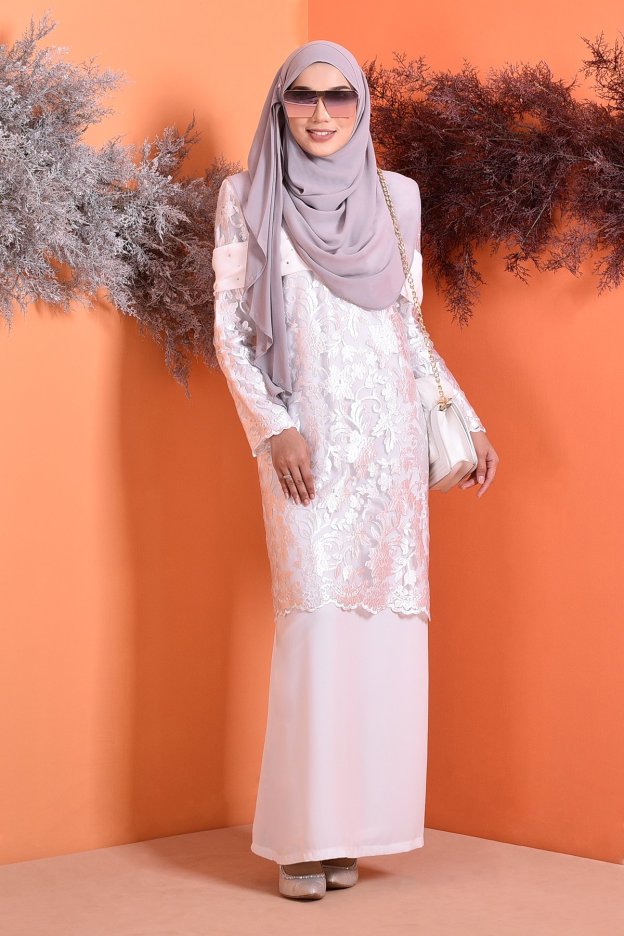 Abaya Lace Lorna - Cotton White