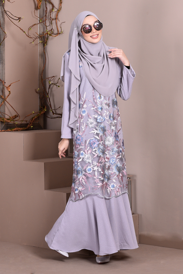 Abaya Lace Mermaid Elsa - Dove Grey