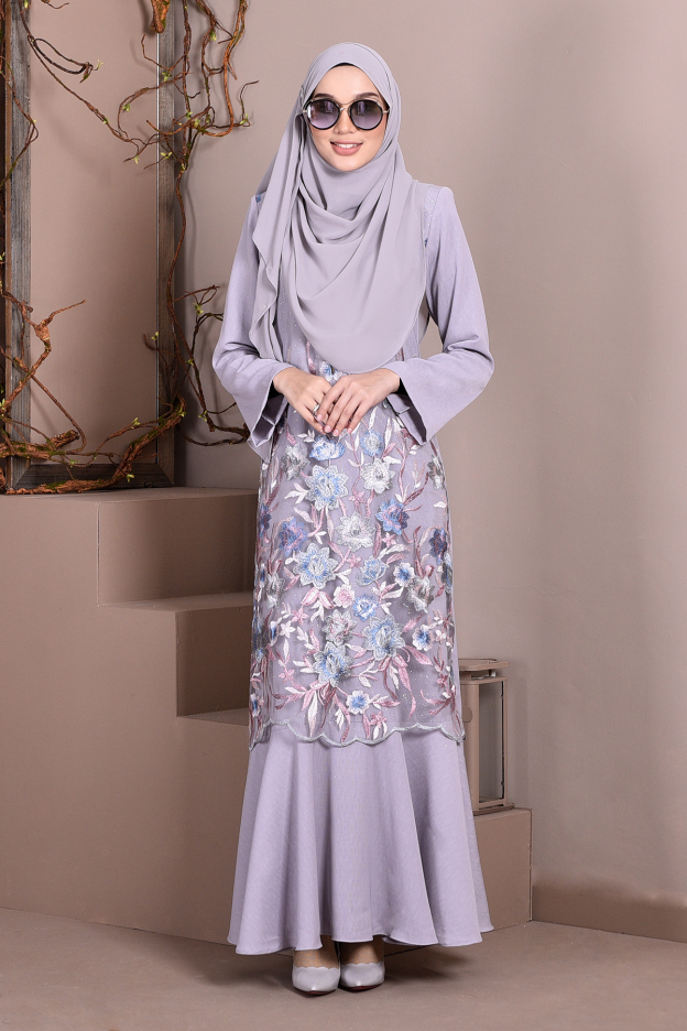 Abaya Lace Mermaid Elsa - Dove Grey