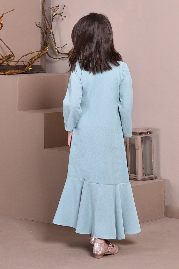 Abaya Lace Mermaid Elsa Kids - Sea Blue