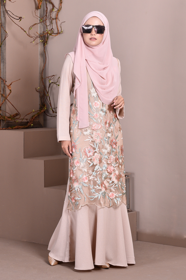 Abaya Lace Mermaid Elsa - Milk Tea