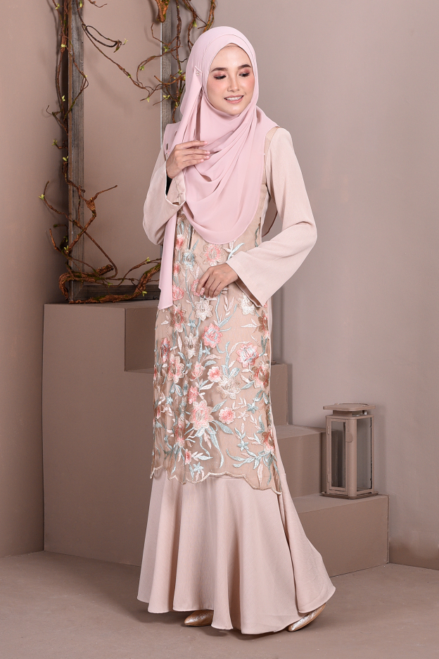 Abaya Lace Mermaid Elsa - Milk Tea