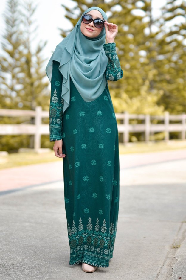 Abaya Songket Amelia - Green