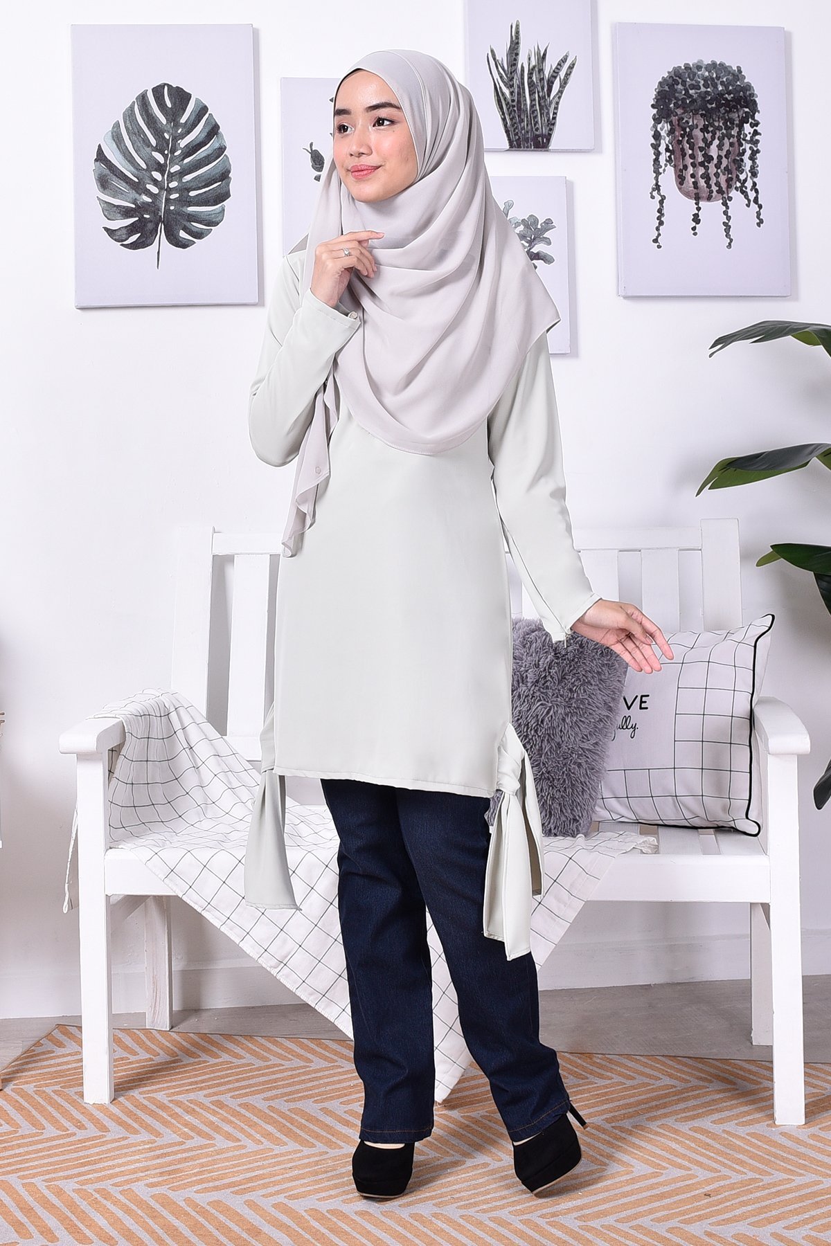 Blouse Freda - Moss Grey