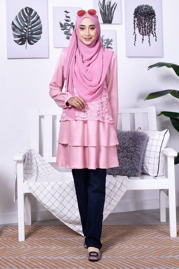Blouse Lace Baini II - Candy Pink