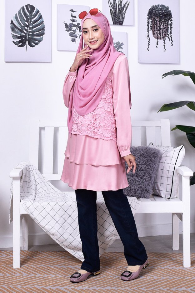 Blouse Lace Baini II - Candy Pink