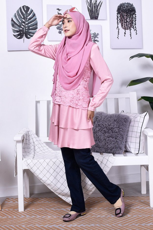 Blouse Lace Baini II - Candy Pink