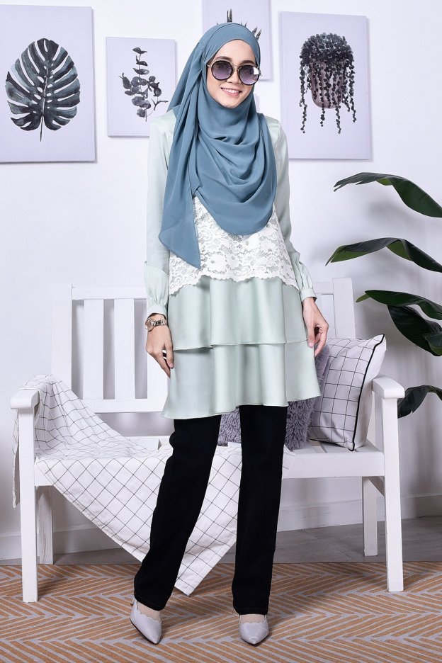 Blouse Lace Baini II - Aqua Green