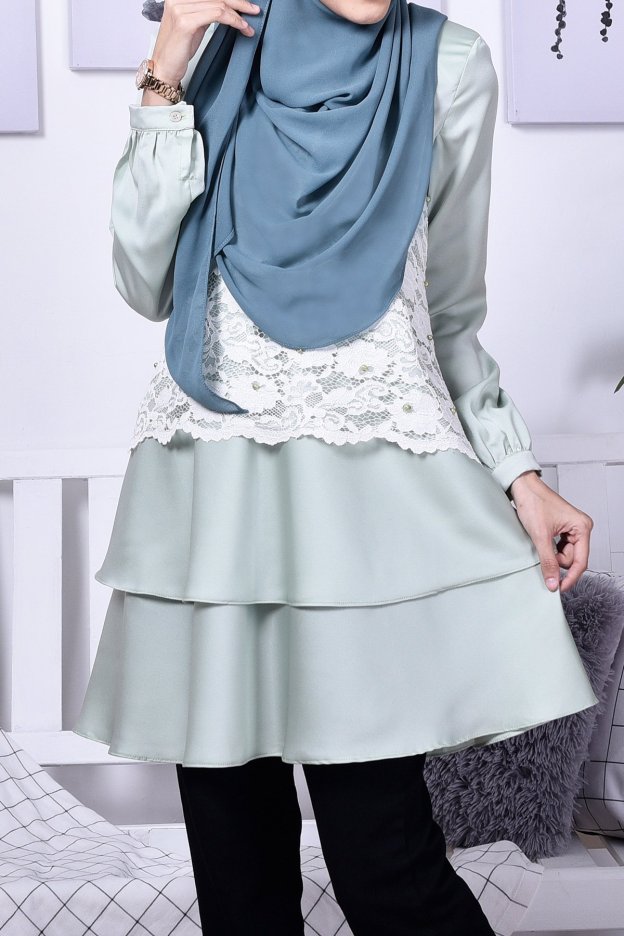 Blouse Lace Baini II - Aqua Green