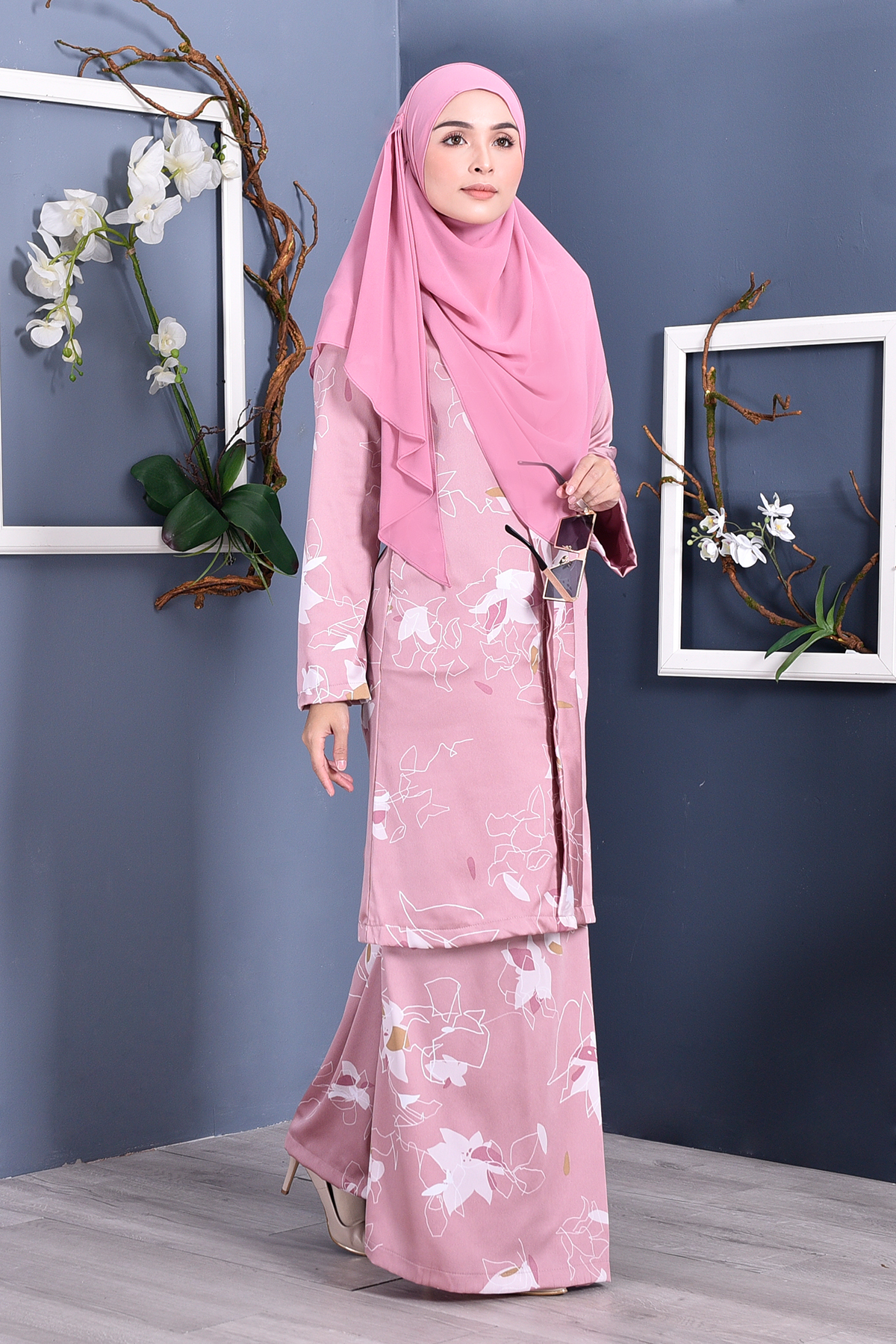 Baju Kebarung Reyna - Pink