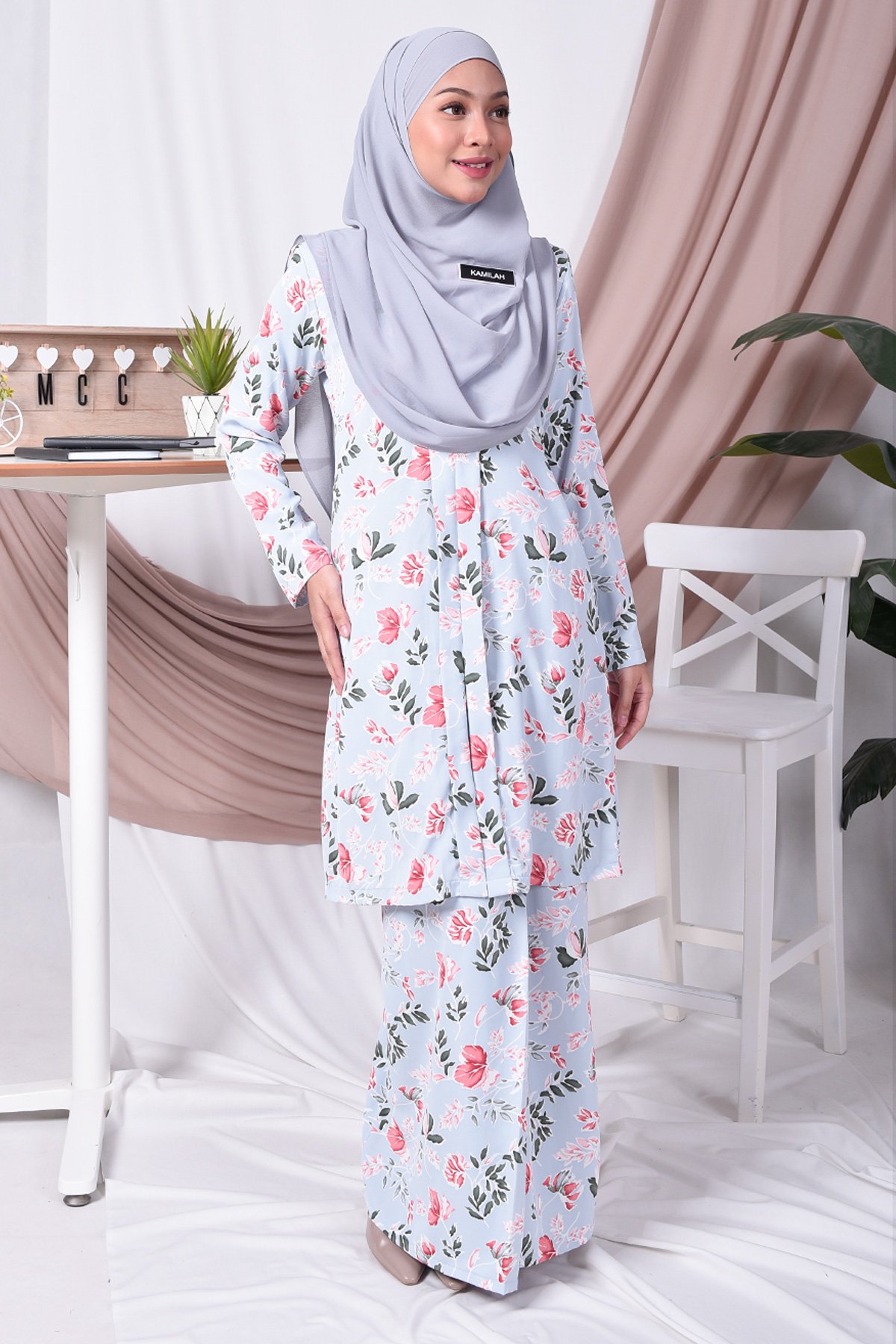 Baju Kebarung Tina - Sky Blue