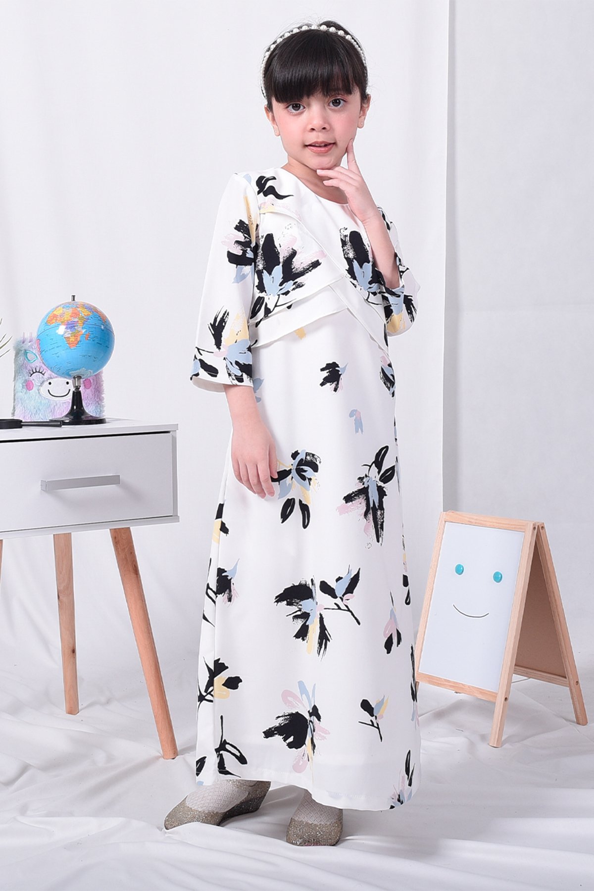 Abaya Arisa Kids - Cotton White