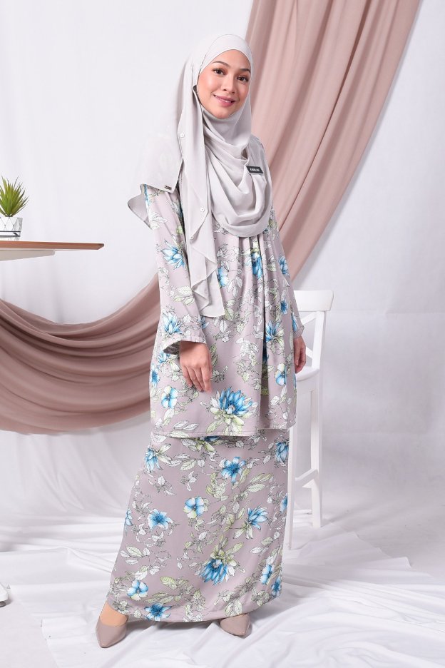 Baju Kurung Pleated Amina - Grey