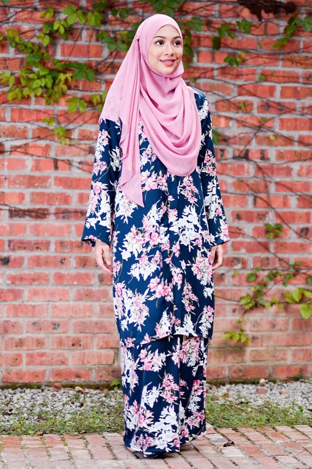 Baju Kebarung Atiya - Navy Blue