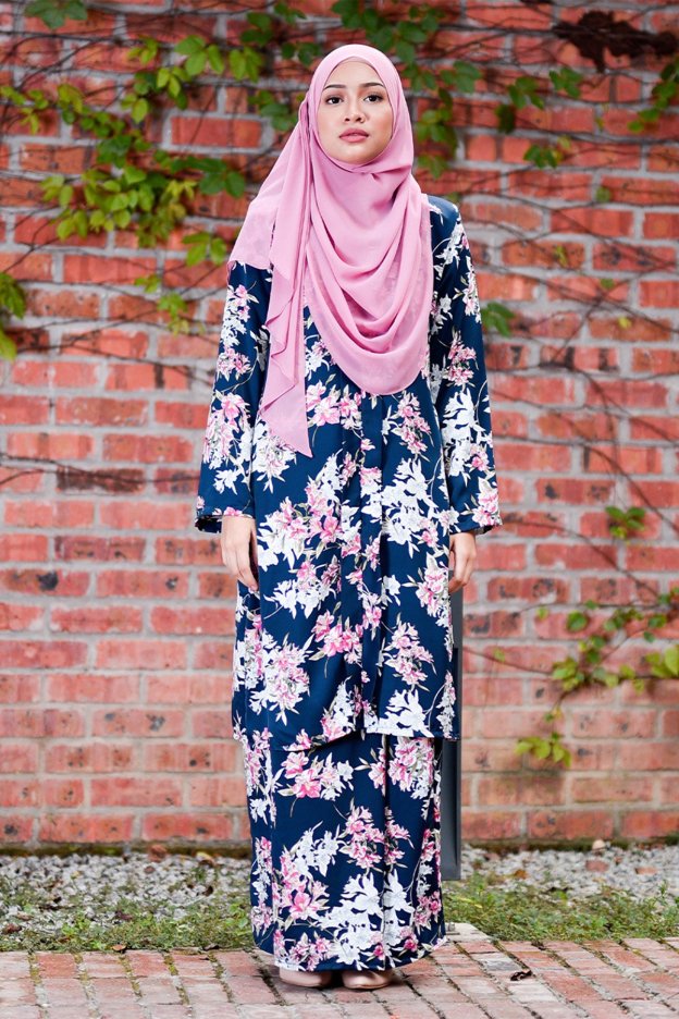 Baju Kebarung Atiya - Navy Blue