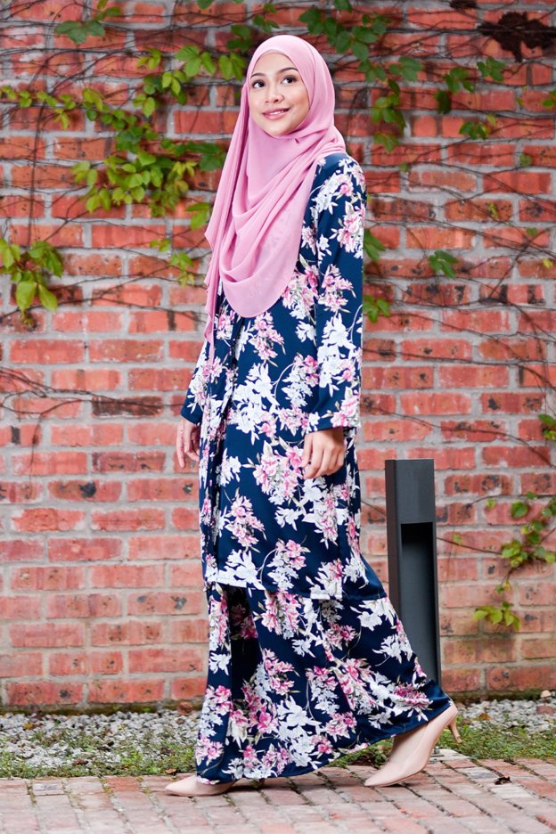Baju Kebarung Atiya - Navy Blue