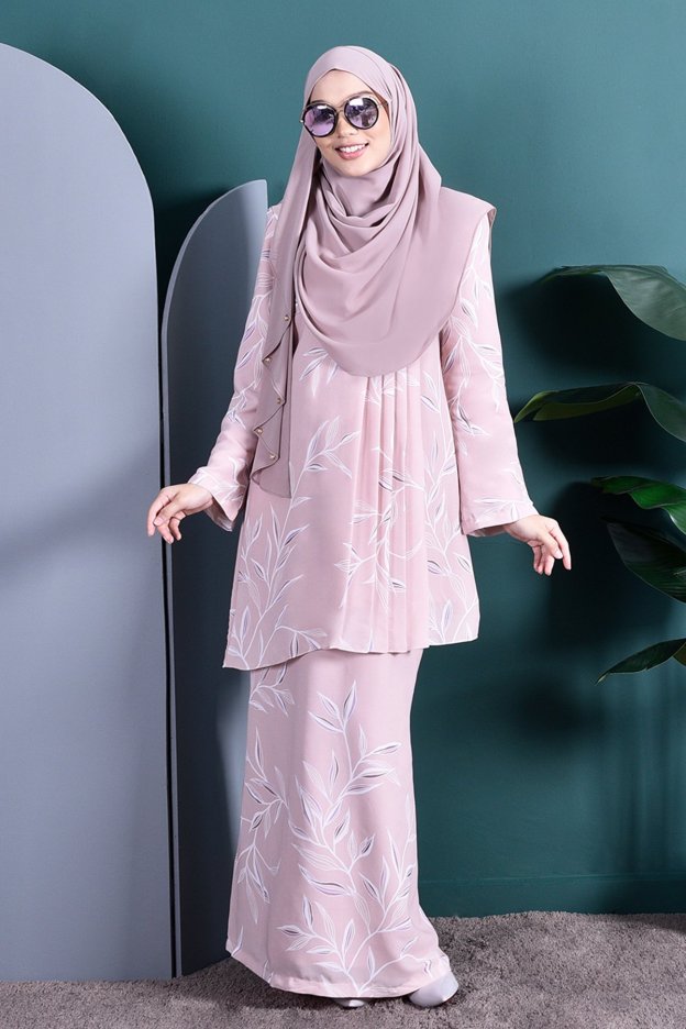Baju Kurung Azana Pleated - Baked Pink