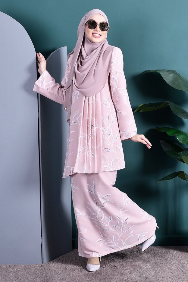 Baju Kurung Azana Pleated - Baked Pink