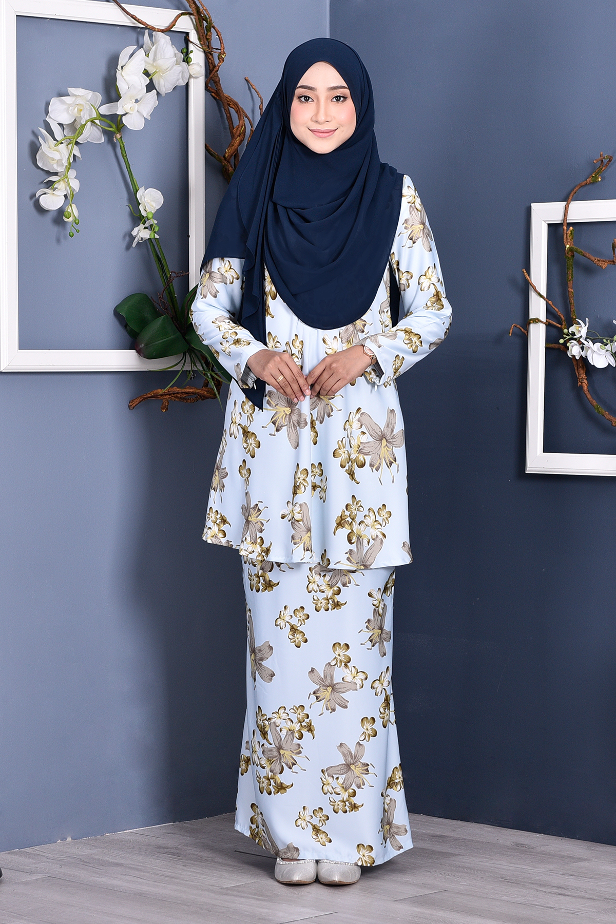 Baju Kurung Barbie Melly - Fallow Blue