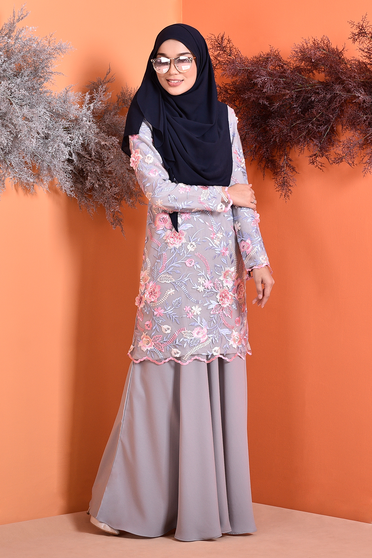 Baju Kurung Lace 3D Azura - Silver Mine