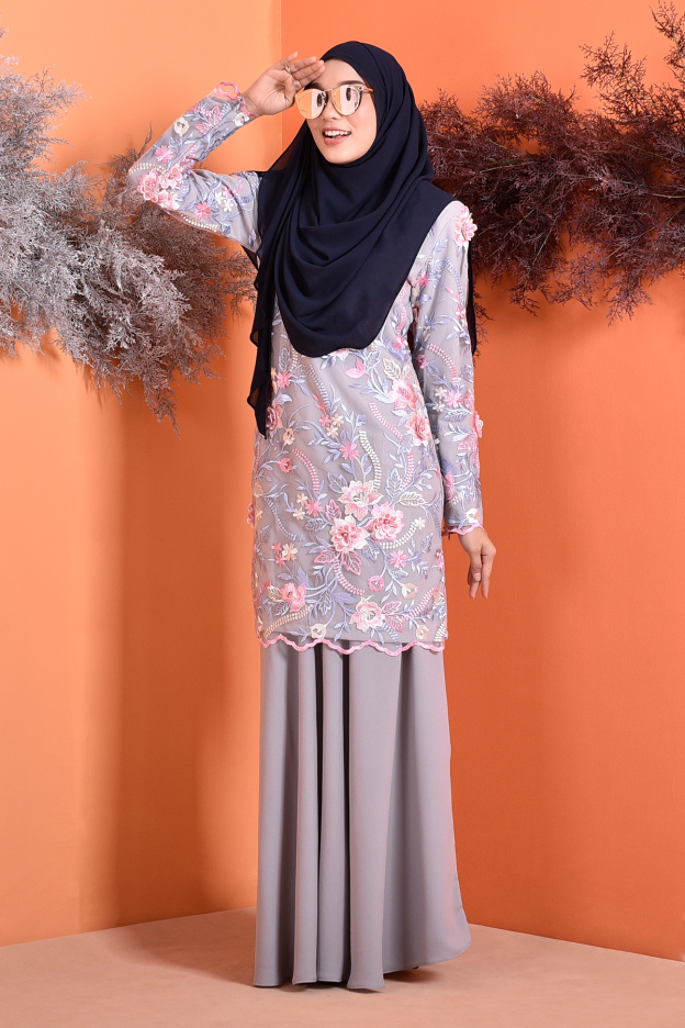 Baju Kurung Lace 3D Azura - Silver Mine