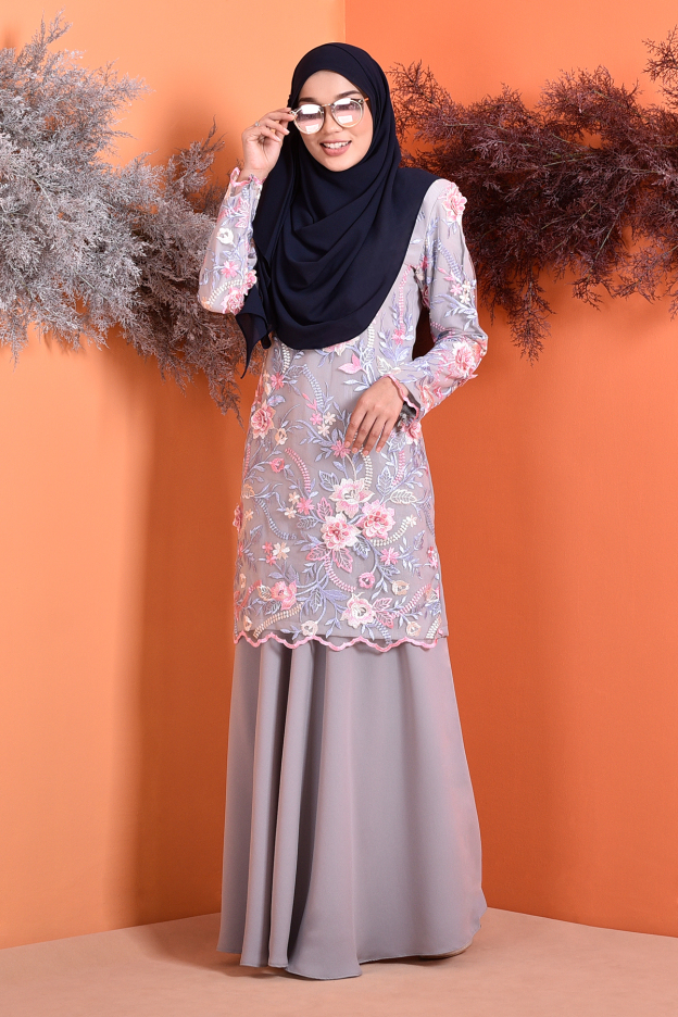 Baju Kurung Lace 3D Azura - Silver Mine
