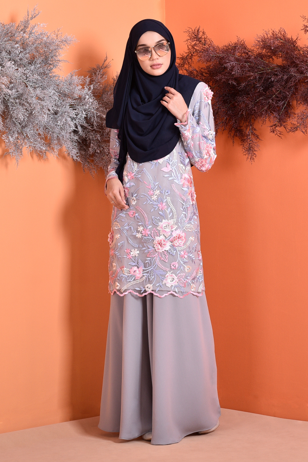 Baju Kurung Lace 3D Azura - Silver Mine