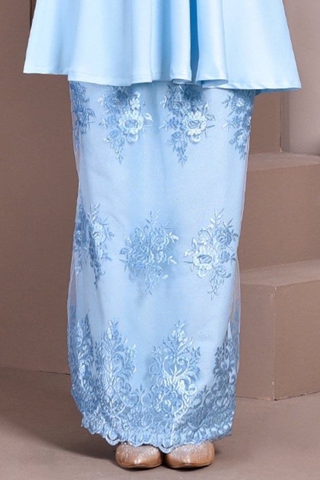 Baju Kurung Lace Avery - Ice Blue