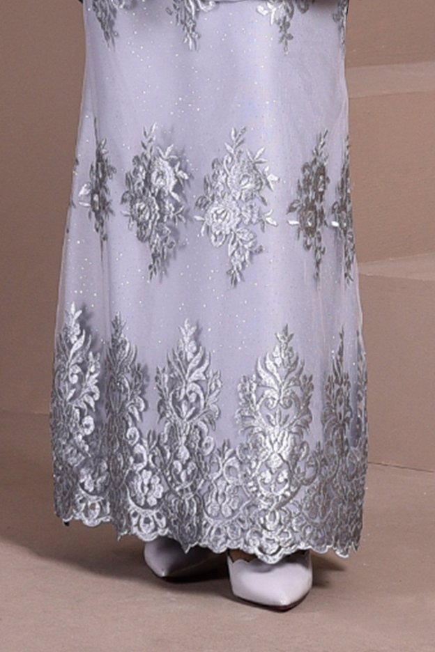 Baju Kurung Lace Avery - Mist Grey