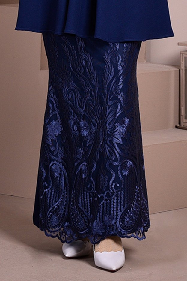 Baju Kurung Lace Aveth - Navy Blue
