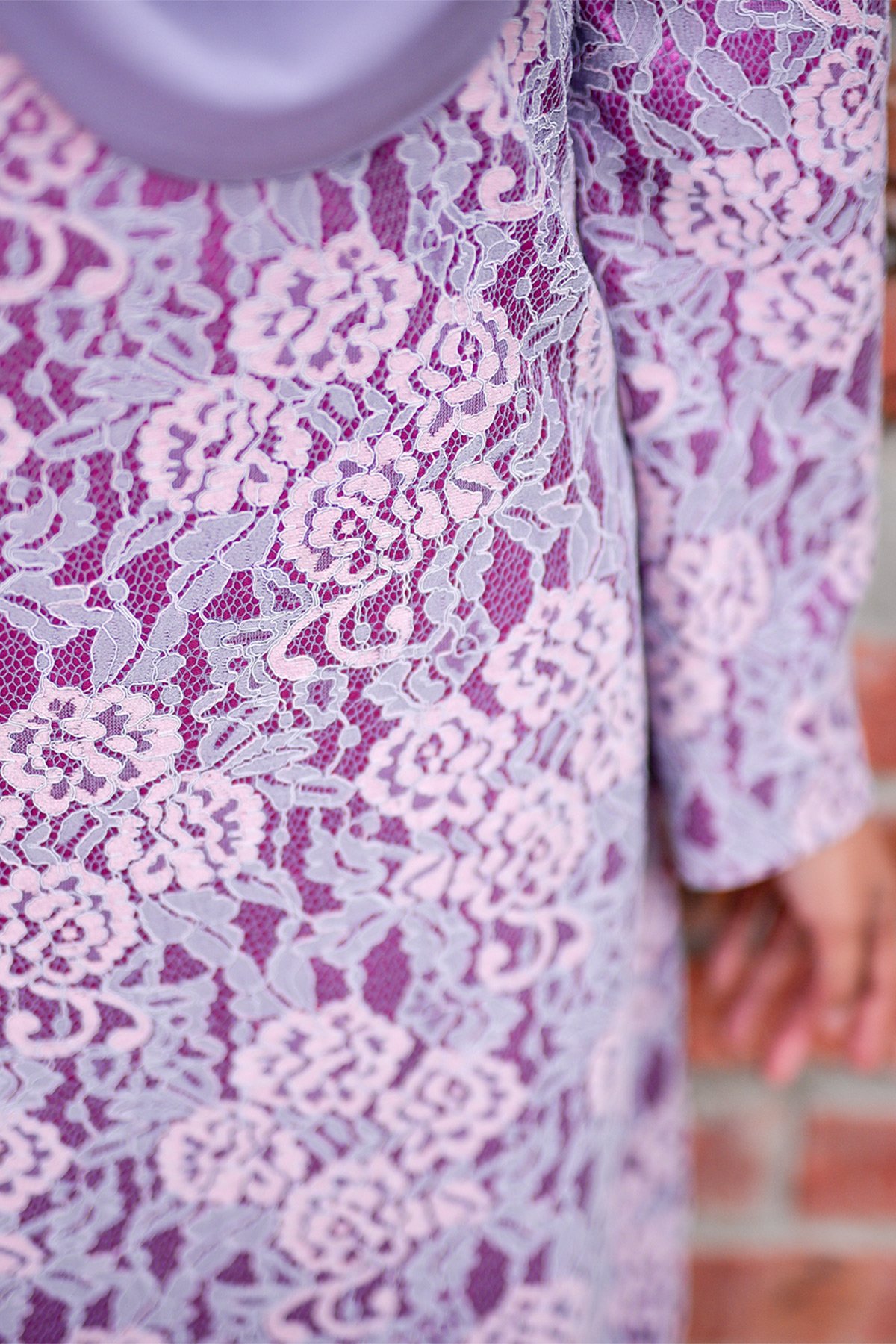 Baju Kurung Lace Lux Gwen - Purple
