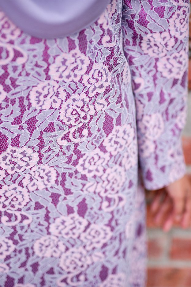 Baju Kurung Lace Lux Gwen - Purple