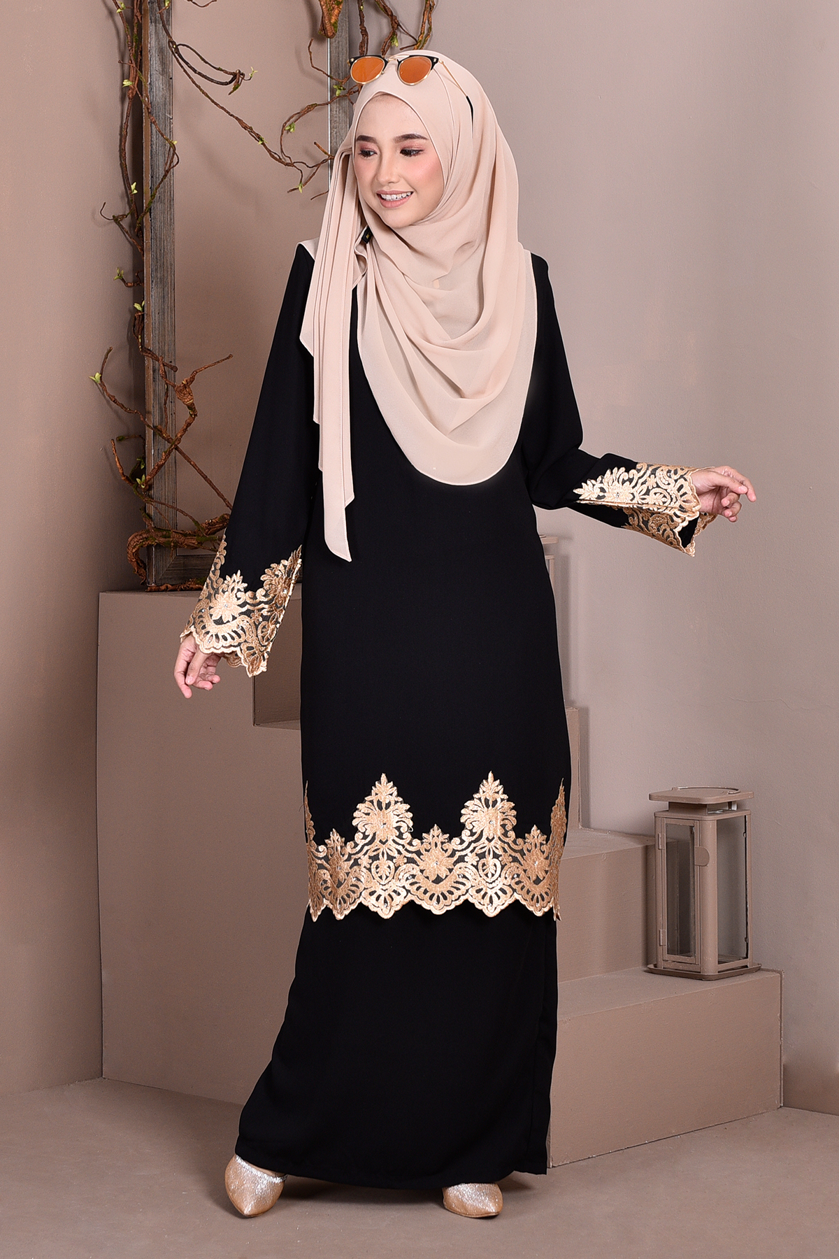 Baju Kurung Lace Royal Maya - Glamour Black