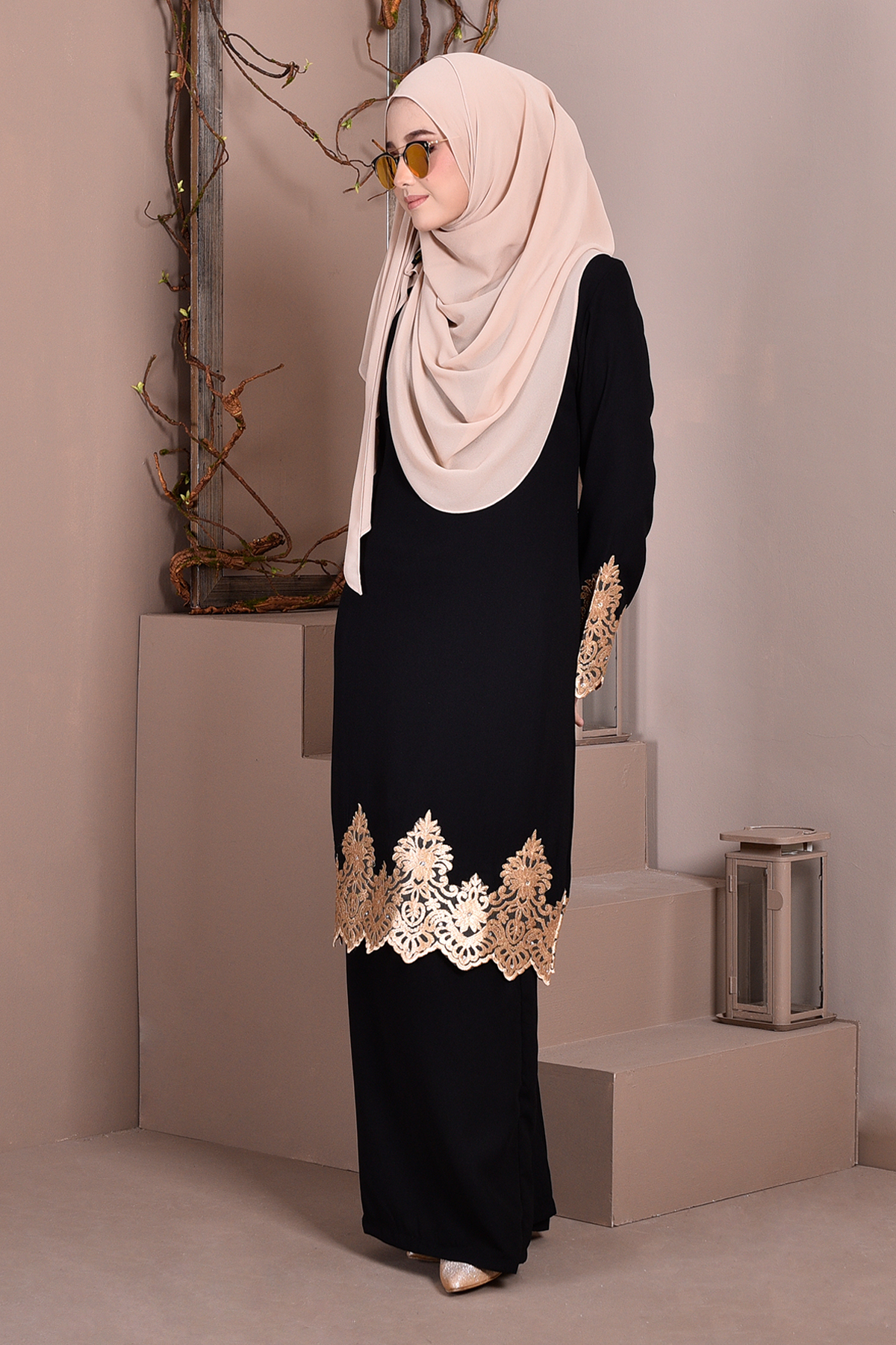 Baju Kurung Lace Royal Maya - Glamour Black
